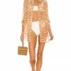 Cheapest 😍 Camila Coelho 🩱 Swimsuits & Cover-Ups Camila Coelho Myla 👕 Shirt 👗 Dress In Brown Zebra 😉