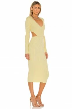 Cheapest 👍 Camila Coelho 👗 Dresses Camila Coelho Rosabella Midi 👗 Dress In Yellow 🔔 -Camila Coelho Sales COEL WD128 V2