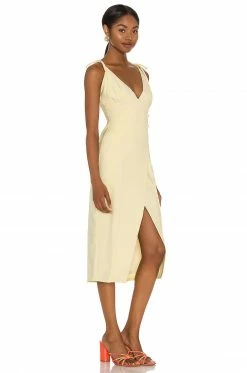 Cheap 🎁 Camila Coelho 👗 Dresses Camila Coelho Aaliyah Midi 👗 Dress In Butter Yellow 🤩 -Camila Coelho Sales COEL WD135 V2