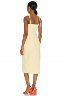 Cheap 🎁 Camila Coelho 👗 Dresses Camila Coelho Aaliyah Midi 👗 Dress In Butter Yellow 🤩 -Camila Coelho Sales COEL WD135 V3