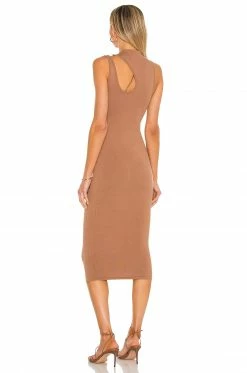 Deals 🤩 Camila Coelho 👗 Dresses Camila Coelho Chiara 👗 Dress In Mocha 🤩 -Camila Coelho Sales COEL WD138 V3