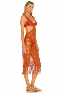 Brand new 🥰 Camila Coelho 👗 Dresses Camila Coelho Landry Midi 👗 Dress In Rust 🤩 -Camila Coelho Sales COEL WD139 V2