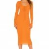 Buy 🛒 Camila Coelho 👗 Dresses Camila Coelho Naya Midi 👗 Dress In Sunset Orange 💯