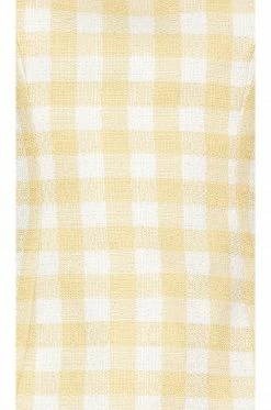 Hot Sale ❤️ Camila Coelho 👗 Dresses Camila Coelho Delphine Mini 👗 Dress In Yellow & White 🛒 -Camila Coelho Sales COEL WD155 V4