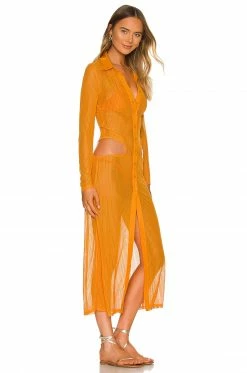 Best Sale 👍 Camila Coelho 🩱 Swimsuits & Cover-Ups Camila Coelho Gigi Maxi 👗 Dress In Rustic Orange 🔔 -Camila Coelho Sales COEL WD181 V2