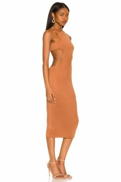 Buy 🎉 Camila Coelho 👗 Dresses Camila Coelho Cassidy Midi 👗 Dress In Chestnut Brown 🛒 -Camila Coelho Sales COEL WD198 V2