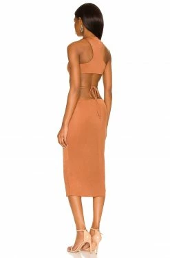 Buy 🎉 Camila Coelho 👗 Dresses Camila Coelho Cassidy Midi 👗 Dress In Chestnut Brown 🛒 -Camila Coelho Sales COEL WD198 V3