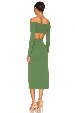 Best deal 🛒 Camila Coelho 👗 Dresses Camila Coelho Maeve Midi 👗 Dress In Basil Green ⭐ -Camila Coelho Sales COEL WD216 V3