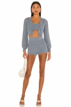 Buy 😀 Camila Coelho Camila Coelho Toni Knit Shorts In Slate 🥰 -Camila Coelho Sales COEL WF29 V4