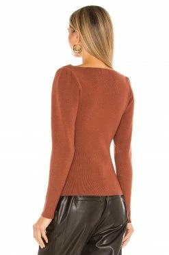 Best reviews of 🧨 Camila Coelho Sweaters & Knits Camila Coelho Leena Sweater In Copper 🔔 -Camila Coelho Sales COEL WK40 V3