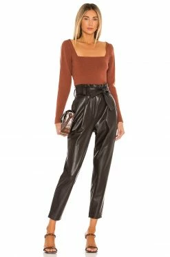 Best reviews of 🧨 Camila Coelho Sweaters & Knits Camila Coelho Leena Sweater In Copper 🔔 -Camila Coelho Sales COEL WK40 V4