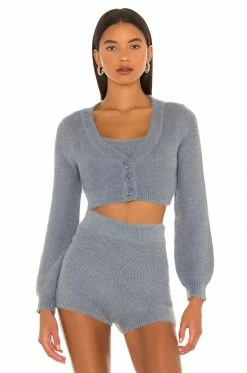 Coupon ❤️ Camila Coelho Sweaters & Knits Camila Coelho Toni Cardigan In Slate ⭐ -Camila Coelho Sales COEL WK50 V2