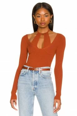 Outlet 👏 Camila Coelho Sweaters & Knits Camila Coelho Allora Sweater In Auburn 🛒