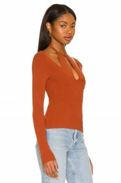 Outlet 👏 Camila Coelho Sweaters & Knits Camila Coelho Allora Sweater In Auburn 🛒 -Camila Coelho Sales COEL WK67 V2