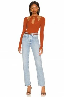 Outlet 👏 Camila Coelho Sweaters & Knits Camila Coelho Allora Sweater In Auburn 🛒 -Camila Coelho Sales COEL WK67 V4