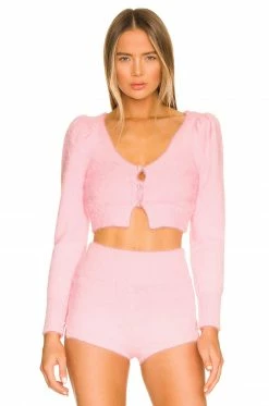 Best Pirce 😉 Camila Coelho Sweaters & Knits Camila Coelho Genevieve Pearl Cardigan In Baby Pink ✨ -Camila Coelho Sales COEL WK70 V2