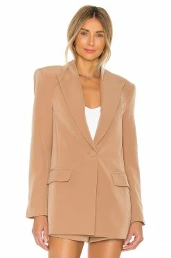 Cheap ✔️ Camila Coelho Jackets & 🧥 Coats Camila Coelho Morena Blazer In Nude Toffee 🎁 -Camila Coelho Sales COEL WO17 V2