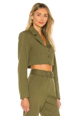 Buy 🌟 Camila Coelho Jackets & 🧥 Coats Camila Coelho Leticia Jacket In Olive Green 🤩 -Camila Coelho Sales COEL WO20 V3