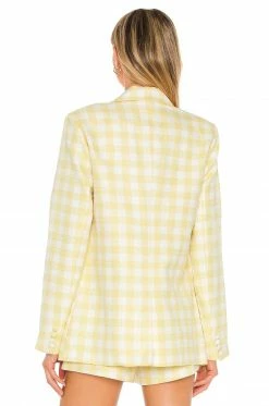 Hot Sale 🎉 Camila Coelho Jackets & 🧥 Coats Camila Coelho Dona Blazer In Yellow & White 🎉 -Camila Coelho Sales COEL WO22 V4