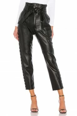 Best reviews of 🤩 Camila Coelho Pants Camila Coelho Cady Leather Pant In Black 🔥 -Camila Coelho Sales COEL WP15 V2