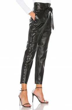 Best reviews of 🤩 Camila Coelho Pants Camila Coelho Cady Leather Pant In Black 🔥 -Camila Coelho Sales COEL WP15 V3