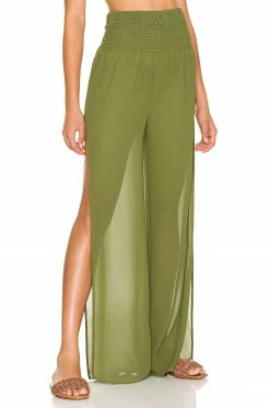 Promo 🧨 Camila Coelho Camila Coelho Nana Pants In Sage Green 🛒 -Camila Coelho Sales COEL WP51 V2