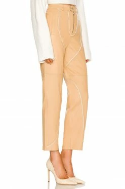 Discount 🎉 Camila Coelho Camila Coelho Yuri Leather Pants In Tan ⭐ -Camila Coelho Sales COEL WP53 V2