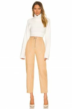 Discount 🎉 Camila Coelho Camila Coelho Yuri Leather Pants In Tan ⭐ -Camila Coelho Sales COEL WP53 V4