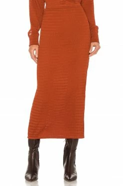 Budget 🛒 Camila Coelho 👗 Skirts Camila Coelho Nicki Midi 👗 Skirt In Brick 🤩