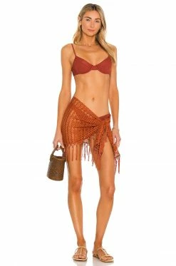 Coupon 🔔 Camila Coelho 👗 Skirts Camila Coelho Vera Wrap 👗 Skirt In Rust 🔥 -Camila Coelho Sales COEL WQ59 V4