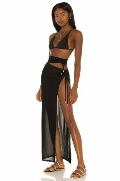 Brand new 🌟 Camila Coelho 🩱 Swimsuits & Cover-Ups Camila Coelho Emily 👗 Skirt In Black 🥰 -Camila Coelho Sales COEL WQ63 V4