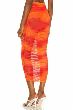 Best Sale ⭐ Camila Coelho 👗 Skirts Camila Coelho Kelly Maxi 👗 Skirt In Orange Tie Dye 🤩 -Camila Coelho Sales COEL WQ65 V3