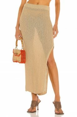 Promo 💯 Camila Coelho 👗 Skirts Camila Coelho Cleo 👗 Skirt In Gold Flax 😀