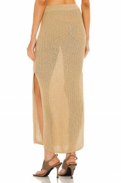 Promo 💯 Camila Coelho 👗 Skirts Camila Coelho Cleo 👗 Skirt In Gold Flax 😀 -Camila Coelho Sales COEL WQ72 V3