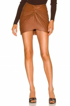 Promo 🎁 Camila Coelho 👗 Skirts Camila Coelho Danielle Leather Mini 👗 Skirt In Brown ⌛