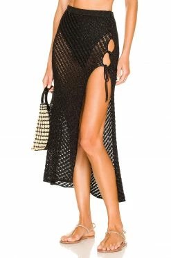Deals 🛒 Camila Coelho 🩱 Swimsuits & Cover-Ups Camila Coelho Offshore Midi 👗 Skirt In Black 😍