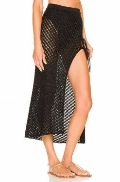 Deals 🛒 Camila Coelho 🩱 Swimsuits & Cover-Ups Camila Coelho Offshore Midi 👗 Skirt In Black 😍 -Camila Coelho Sales COEL WQ93 V2