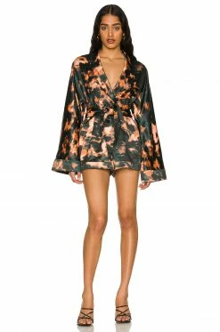Cheap 🎁 Camila Coelho Rompers Camila Coelho Amelia Romper In Orange Teal Tie Dye 🔥