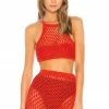 Hot Sale 🤩 Camila Coelho 🩱 Swimsuits & Cover-Ups Camila Coelho Ipanema Crochet Top In Coral Red 🎁 -Camila Coelho Sales COEL WS10 V1