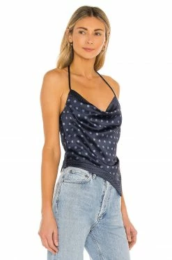 Buy ❤️ Camila Coelho Tops Camila Coelho Pauleta Top In Navy Polka Dot In Navy Polka Dot 😀 -Camila Coelho Sales COEL WS112 V2