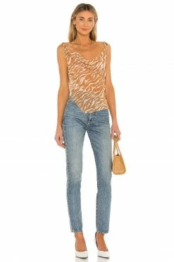 Best Pirce 🥰 Camila Coelho Tops Camila Coelho Tati Cowl Cami In Brown Zebra ⭐ 11 Best Pirce 🥰 Camila Coelho Tops Camila Coelho Tati Cowl Cami In Brown Zebra ⭐ -Camila Coelho Sales COEL WS117 V5