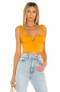 Best Pirce 💯 Camila Coelho Tops Camila Coelho Daisy Top In Tangerine Orange 🧨