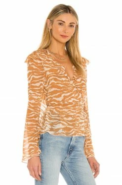 Promo 🤩 Camila Coelho Tops Camila Coelho Sky Wrap Top In Brown Zebra 🔔 7 Promo 🤩 Camila Coelho Tops Camila Coelho Sky Wrap Top In Brown Zebra 🔔 -Camila Coelho Sales COEL WS127 V2