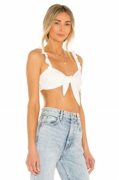 Hot Sale 👍 Camila Coelho Tops Camila Coelho Sophia Crop Top In Ivory ✨ -Camila Coelho Sales COEL WS128 V2