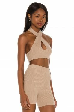 Top 10 🎁 Camila Coelho Tops Camila Coelho Alessia Top In Taupe ✔️ -Camila Coelho Sales COEL WS140 V2