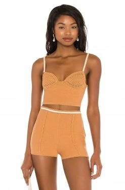 Buy 🧨 Camila Coelho Tops Camila Coelho Claudine Crochet Top In Tan & White 🥰