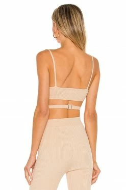 Cheap 😉 Camila Coelho Tops Camila Coelho Tristan Top In Tan 😉 -Camila Coelho Sales COEL WS157 V3