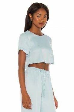 Outlet ๐ Camila Coelho Tops Camila Coelho Jolie Crop Tee In Pale Blue ๐ 7 Outlet ๐ Camila Coelho Tops Camila Coelho Jolie Crop Tee In Pale Blue ๐ -Camila Coelho Sales COEL WS160 V2