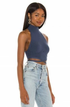 Cheap 🎉 Camila Coelho Tops Camila Coelho Adona Top In Stormy Blue ❤️ -Camila Coelho Sales COEL WS163 V2