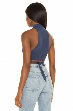 Cheap 🎉 Camila Coelho Tops Camila Coelho Adona Top In Stormy Blue ❤️ -Camila Coelho Sales COEL WS163 V3